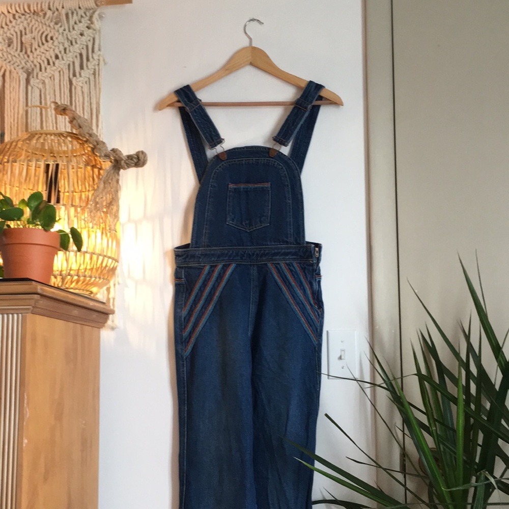 BNWOT Free People Chasing Rainbows Overalls